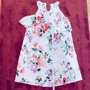 Monteau Girl Pink Floral Sleeveless Sun Summer Dress size 7/8(s)